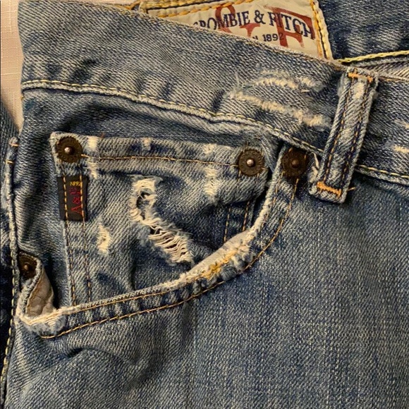 VINTAGE ABERCROMBIE & FITCH ORIGINAL 5 POCKET DENIM MENS BLUE JEANS ⭐️⭐️⭐️⭐️⭐️ - Picture 10 of 16